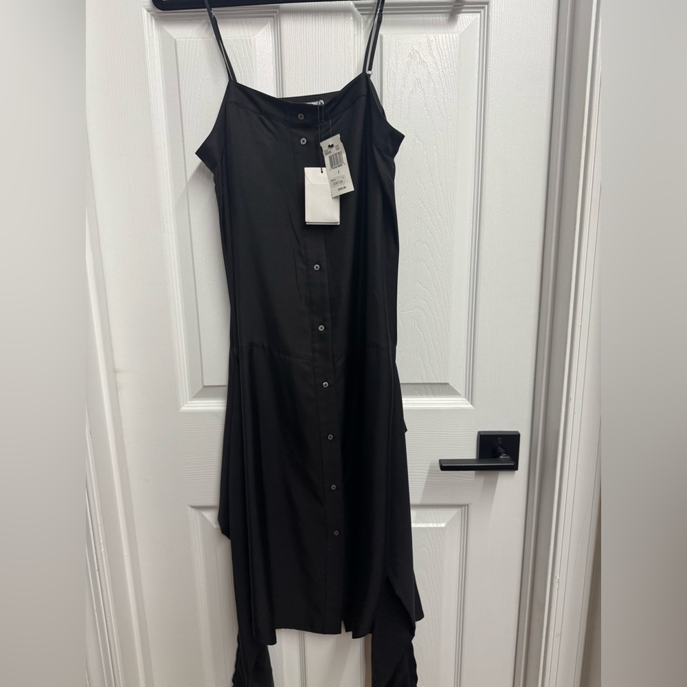 Alexander Wang Black Button-Front Midi Dress